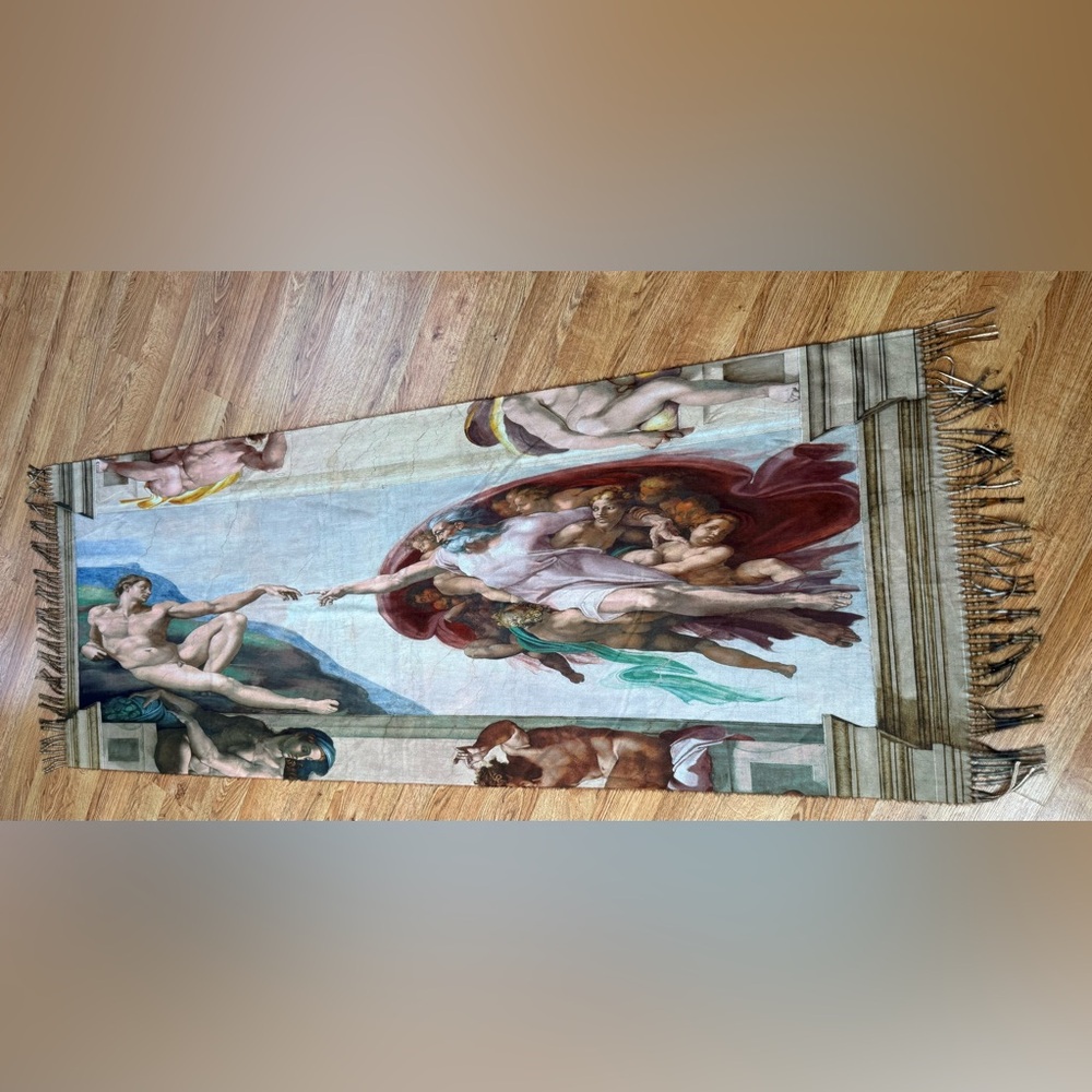 Michelangelo's famous fresco, The Creation of Adam Large Wrap Shawl